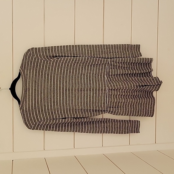 Aerie small light terry cloth romper grey and white striped - Picture 2 of 3